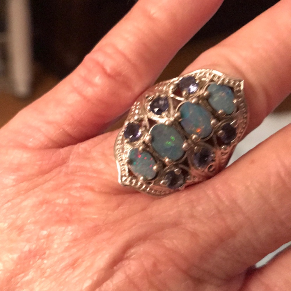 Blue Opal Ring//